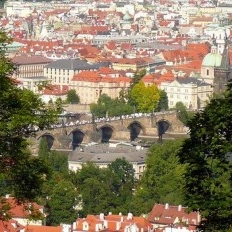 The Charles bridge from above