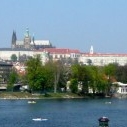 Prague castle above river Vltava